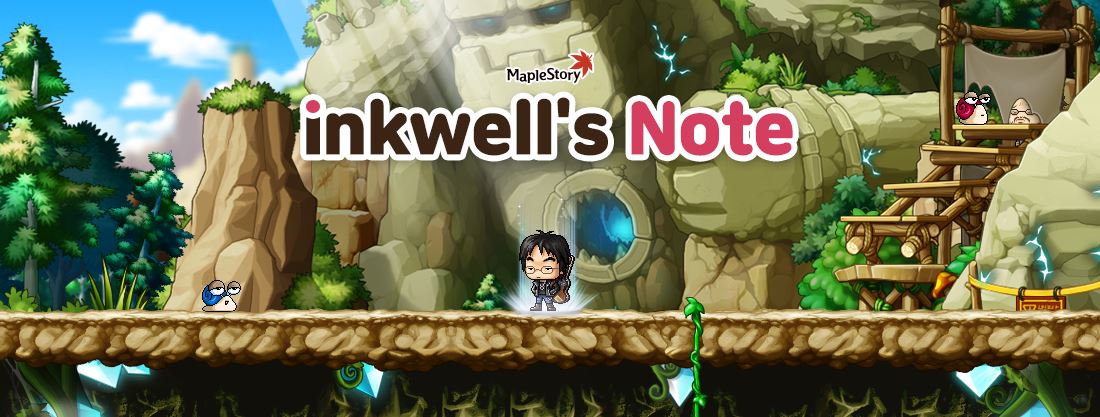 a Maplestory banner featuring Inkwell, The Lead Director of Global Maplestory