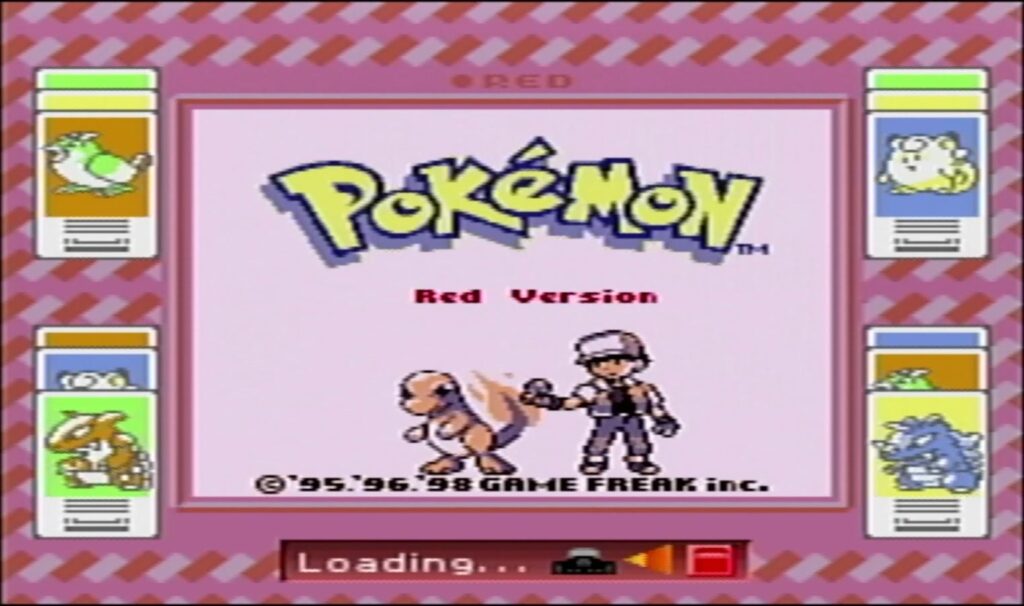 The title screen for Pokemon Red Version
