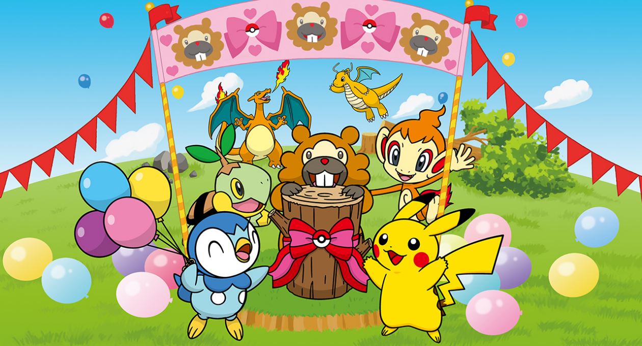 An outdoor party featuring many different Pokemon